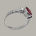 thumbnail image 3 of LBG British Made Real Solid 10k White Gold Natural Ruby & Cubic Zirconia Womens Anniversary Ring - 33 size options - Size 6.25, 3 of 6