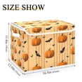 thumbnail image 3 of Foldable Fabric Storage Bin With Handle Collapsible Basket Box Storage With Lid Organizer Pumpkin and Bats, 3 of 7