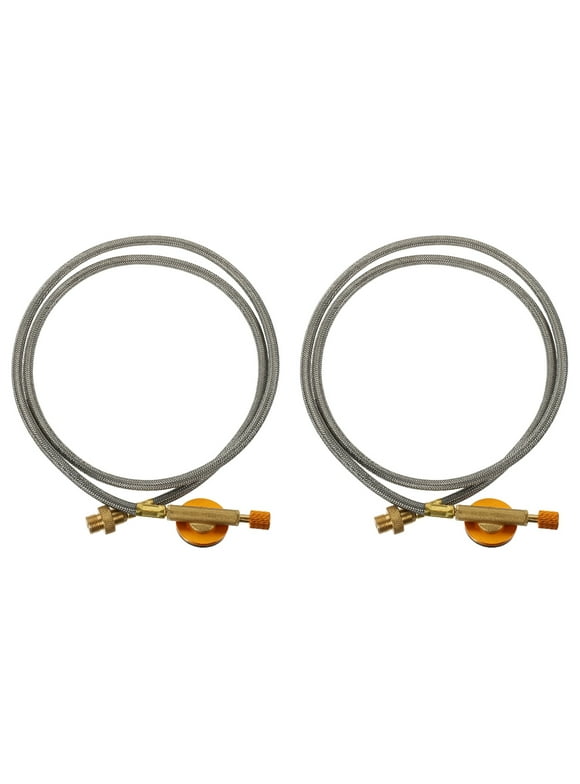 2 Pack Gas Tank Filling Line Grill Parts for Outdoor Propane Hose Low Pressure Regulator High Weave Camping