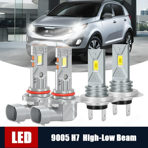 BSBSDJB White 6000K LED Headlight Bulbs for Kia Sorento 2019 2020 High Low Beam 9005 H7