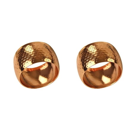 

Napkin Rings Set Of 2 Stainless Steel Napkin Rings Creative Drum-shape Napkin Rings For Hotel Wedding Dining Room-Bronze-diameter4.5cm