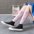 thumbnail image 5 of Picia Women Crew Soft Moisture-wicking Socks pink bows Pattern Design Cotton Socks, One Size fit All, 5 of 6