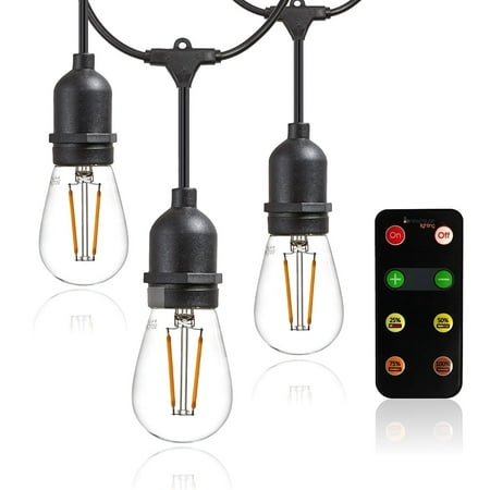 string lights led light outdoor remote bulbs weatherproof lighting foot dimmable control dimmer included technology controlled wireless newhouse filament duty