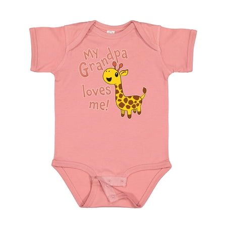 

Inktastic My Grandpa Loves Me- Cute Giraffe Gift Baby Boy or Baby Girl Bodysuit