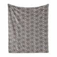 thumbnail image 1 of Floral Soft Flannel Fleece Blanket, Modest Tones Minimalistic Style Pointy Petals Abstract Flower Illustration, Cozy Plush for Indoor and Outdoor Use, 70" x 90", Pale Taupe and Grey, by Ambesonne, 1 of 5