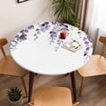 thumbnail image 5 of Eucalyptus Leaves Elastic Fitted Round Table Cover Purple Leaf Waterproof Outdoor Tablecloth for Holiday Party, Picnic, Patio & Dining Fits Tables Up to 36"-44", 5 of 8