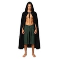 thumbnail image 5 of LEKWK Men Medieval Hooded Cloak Front Tie Gothic Wizard Witch Robe Loose Cape Themed Activity Halloween Renaissance Costume, 5 of 9