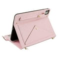 thumbnail image 3 of Handbag Case for iPad Pro 13" 2024, Flip Folio Stand Crossbody Wallet Case with S Pen Holder & Card Slots Pocket, Hand Strap & Shoulder Strap Shockproof Protective Case,Pink, 3 of 10