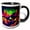 Black/White, variant on 3drose, Colorful Forest, Tents at Night. Stylish Happy Camper Gift for Anyone, 15oz Mug