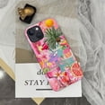 thumbnail image 5 of Case for iPhone 13, Pink Lily Flower Pineapple Collage Phone Case Slim Silicone Shockproof Cover for Girls Women (Frosted & Durable）, 5 of 7