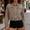 Khaki, variant on Women's Denim Jacket Studded Embellished Long Sleeve Collared Short Colorful Coat Edgy Rock Concert Night Out Party Dancing Festival Celebration Fun S Army Green