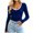 Blue-a, variant on Vivianyo HD Women's Ribbed Knit Slim Fit Casual Crop Top, Scoop Neck Long Sleeve Basic Tops for Women Casual Basic Shirts, Sizes S-2XL