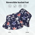 thumbnail image 2 of Yiaed Watercolor Stars Print Reflective Stripe Bucket Hat Unisex Funny Outdoor Fisherman Cap Beach Sun Hat, 2 of 5