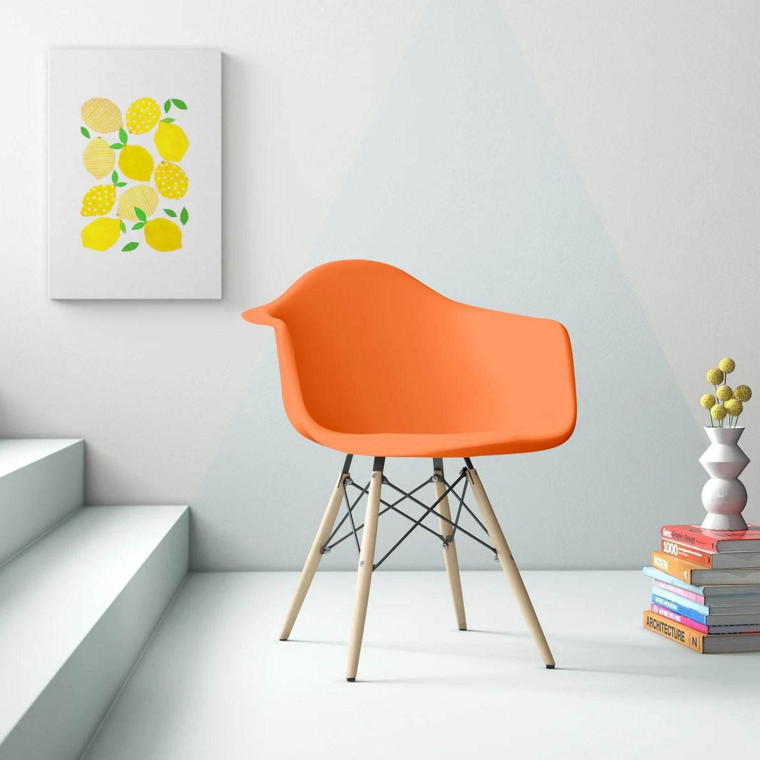 Heavenly Collection Bucket Armchair with Wood legs