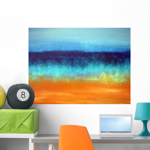 Abstract Acrylic Painted Wall Mural Decal by Wallmonkeys Vinyl Peel and Stick Graphic (36 in W x 27 in H)