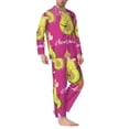 thumbnail image 2 of Yiaed Pink Green Avocado Print Men’s Pajamas Set - Long Sleeve Button Down Sleep Shirt and Pajama Bottoms Sleepwear Set Mens Pjs Sets Men's Pajama Bottoms-X-Large, 2 of 7