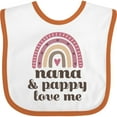 thumbnail image 3 of Inktastic Nana and Pappy Love Me Rainbow Girls Baby Bib, 3 of 4