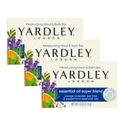 Yardley London Moisturizing Hand & Bath Bar, Essential Oil Super Blend 4 Oz. - Pack of 3
