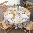 thumbnail image 3 of Pioneer Flower Floral Print Pattern Round Tablecloth 60"x60",Wrinkle Wipeable Table Cloth for Kitchen Dining Room Picnic Patio Party, 3 of 6