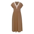 thumbnail image 3 of Women's Solid Color Lace V Neck Sleeveless Dress Polyester for Daily Dating Shopping, 3 of 4