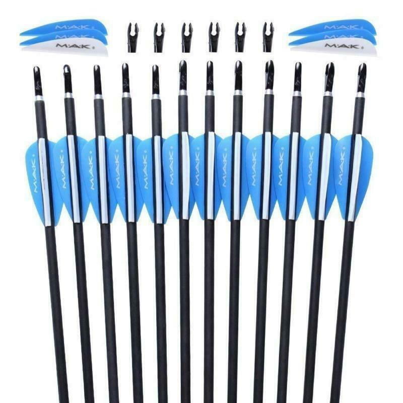 Details about   6Pcs 30"SP500 7.6mm Carbon Arrow Archery Hunting F Compound/Recurve Bow Practice 