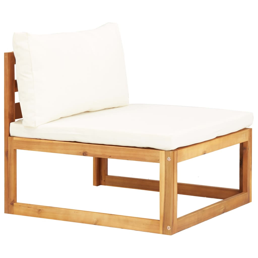 Kepooman Patio Garden Furniture of Lounge Set, Solid Acacia Wood Outdoor Sectional Sofa with Cushions, Set of 5, Beige Kepooman Patio Garden Furniture of Lounge Set, Solid Acacia Wood Outdoor Sectional Sofa with Cushions, Set of 5, Beige