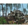 thumbnail image 2 of A herbivorous dinocephalian therapsid grazes on a hilltop Poster Print, 2 of 2