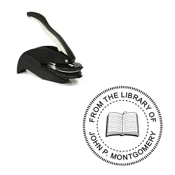 Holmes Stamp & Sign - Embosser Rond pour Livre - Embosser Personnalisé / Idéal pour Personnaliser Livres, Livres Textes et Journaux et Autres Documents avec Texte en Relief
