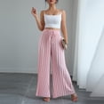 thumbnail image 4 of Utoimkio Pleated Wide Leg Palazzo Pants for Women Ruffled Paperbag Waist Drawstring Tie High Waist Flowy Casual Vacation Trousers with Side Hand Pockets, 4 of 6