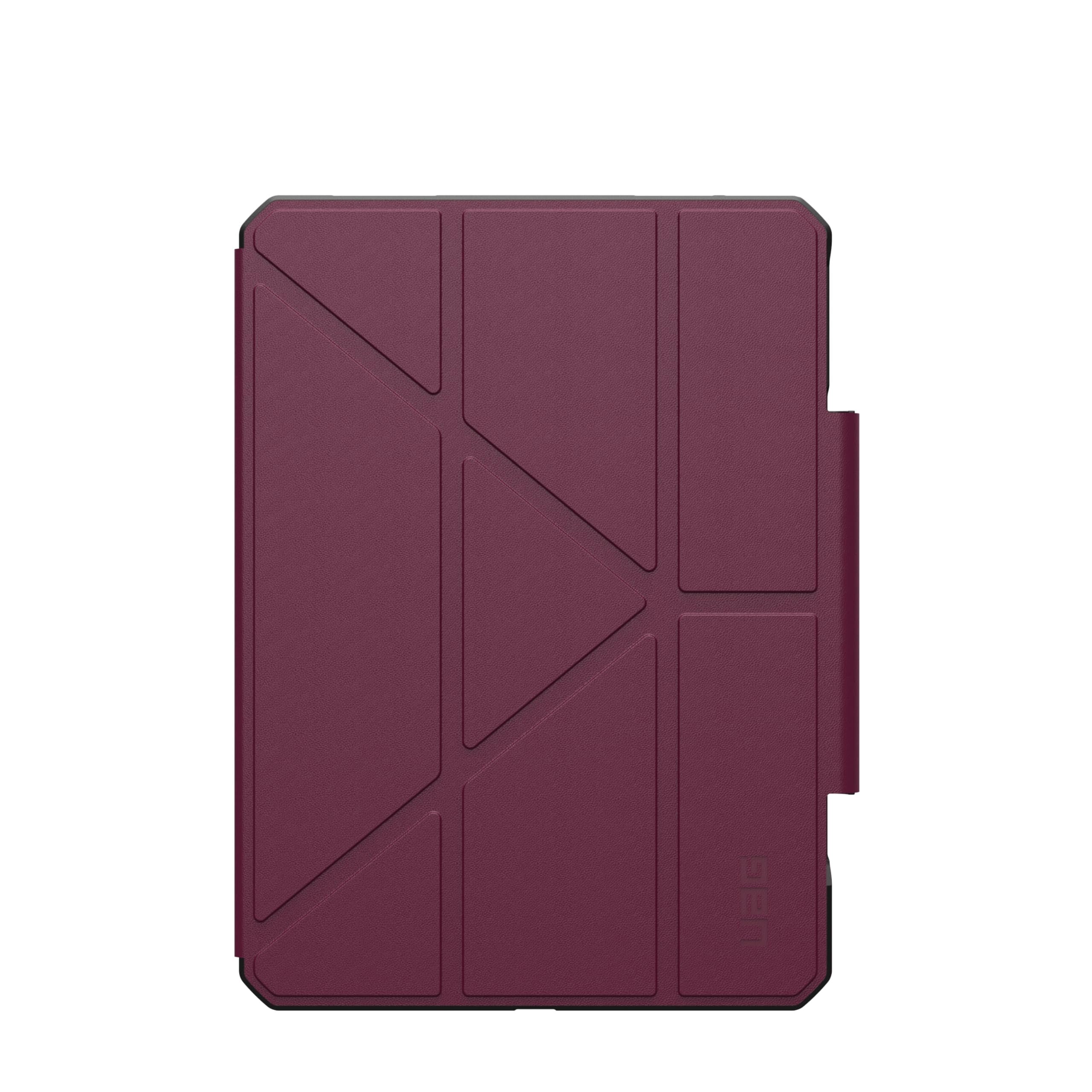 UAG iPad Air 11" Case (6th-8th Gen 2024-2026) M4/M3 - Rugged Adjustable Multi-Angle Stand Auto Sleep/Wake Folio Cover w/Pencil Holder, Essential Armor Bordeaux