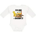 thumbnail image 3 of Inktastic I'm 1 and Crushing It Construction 1st Birthday Boys or Girls Long Sleeve Baby Bodysuit, 3 of 5