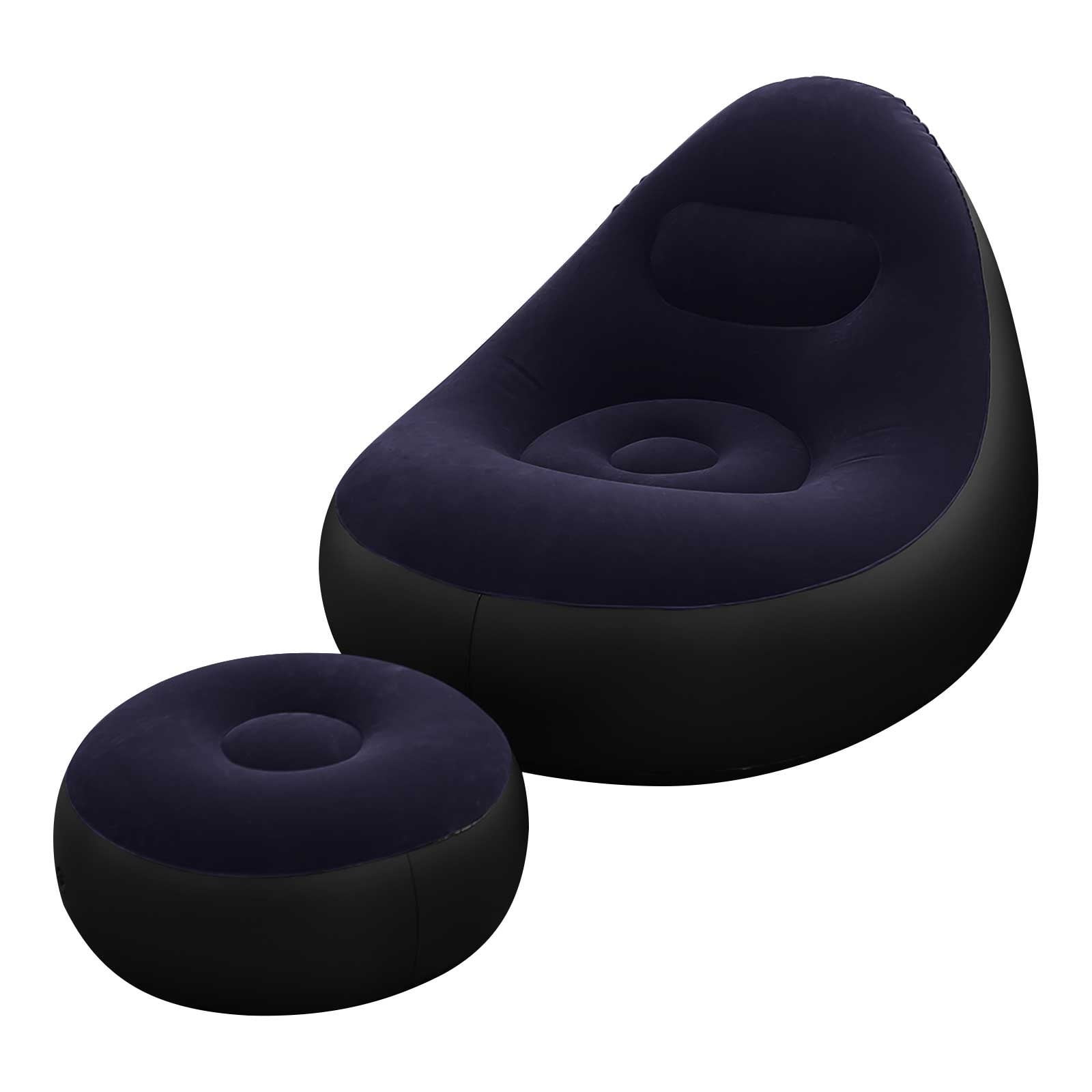 Inflatable Bean Bag Chair for Adults Blow up Chair Lazy Sofa Lounge Folding Portable Movie Night Chair for Reading Room Bedroom Living Room Camping(Dark Grey)
