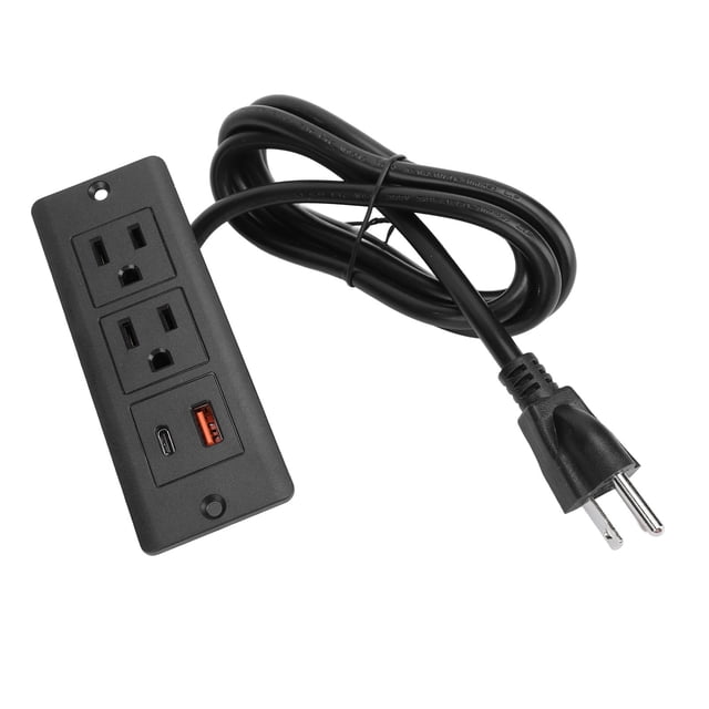 Recessed Power Strip with USB C & A Ports Fast Charging, 1.5m Cord, for Furniture Installation