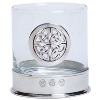 GaelSong Celtic Knot Whisky Glass Pewter Handcrafted Celtic Barware for Scotch, Bourbon, Liquor and Cocktail Drinks 11 Oz Men's Gifts