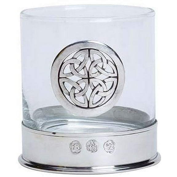 GaelSong Celtic Knot Whisky Glass Pewter Handcrafted Celtic Barware for Scotch, Bourbon, Liquor and Cocktail Drinks 11 Oz Men's Gifts