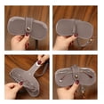 thumbnail image 6 of Dxssxc Leather Eyeglasses Case Hard Shell Sunglasses Holder Protective Pouch with Clip for Men Women Travel, Portable Semi-Hard Microfiber Lined for Prescription Reading, 6 of 6