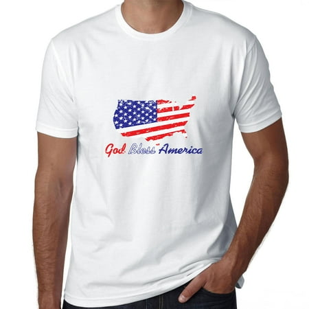Country Flags T-shirt - God Bless America - Patriotic Country Flag Men's T-Shirt