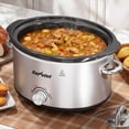 thumbnail image 4 of SUNVIVI Small Slow Cooker 4QT, Mini Food Warmer with 3 Heating Settings, Removable Ceramic Pot, Dishwasher Safe Glass Lid, Stainless Steel, 4 of 10