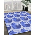 thumbnail image 3 of Ahgly Company Machine Washable Indoor Rectangle Transitional Ocean Blue Area Rugs, 2' x 4', 3 of 7