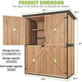 thumbnail image 6 of Outdoor Storage Shed, 4.6 x 2.42FT Wooden Garden Sheds Cabinet with All Around Strong Metal Frame, Waterproof Tool Shed with Adjustable Shelves and Removable Floor (Brown), 6 of 14