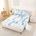 thumbnail image 2 of Erosebridal Blue Bowknot Full Size Sheets for Girls, Monogrammed K Bed Sheets, 4pcs, 1 Flat Sheet, 1 Fitted Sheet and 2 Pillowcases, 2 of 5