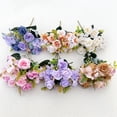 thumbnail image 5 of Artificial Rose Flower Bouquet, Oimcto Small Bunch of Faux Flowers for Wedding Decoration, Home Decor and Flower Props, No Watering, Long-Lasting, Blue, 5 of 5