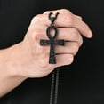 thumbnail image 5 of ChainsProMax Mens Stainless Steel Ankh Cross Necklace, Egyptian Jewelry, 5 of 8