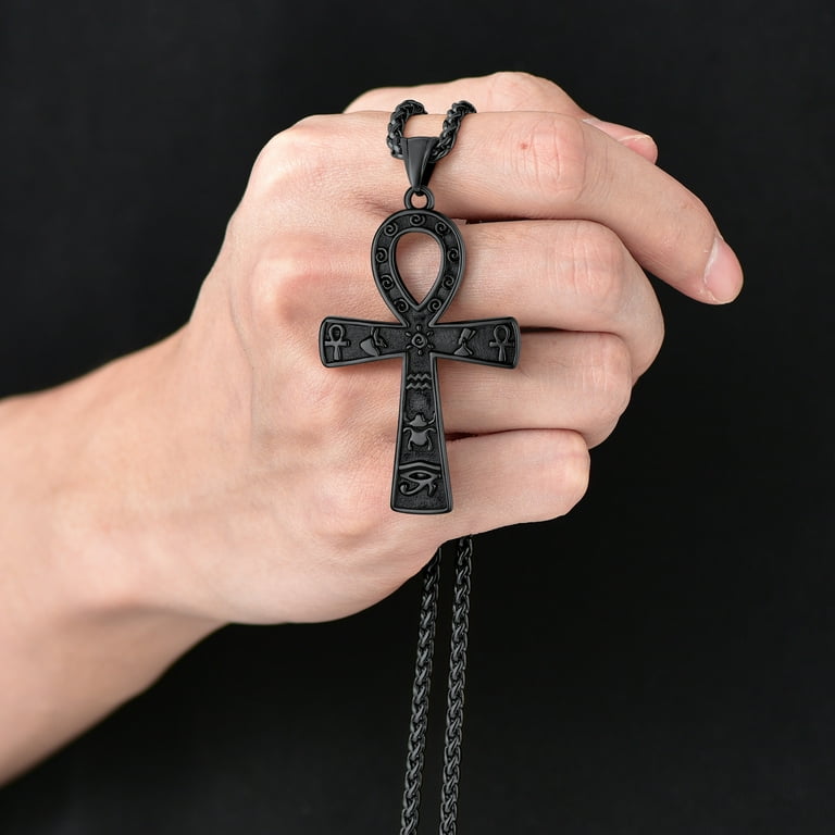 Stainless Steel Ankh Necklaces ChainsProMax Mens Stainless Steel