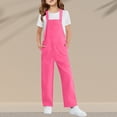 thumbnail image 6 of YunPes Boy's Girl's Straight Leg Jumpsuit Loose Fit Casual Bib Overalls Sleeveless Multi Color Kid's Toddlers with Pockets Overalls, 6 of 6