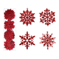 thumbnail image 1 of 40 adornos de copos de nieve con purpurina, adornos de Navidad de copos de nieve de plástico para decoraciones de árboles de Navidad Adepaton CPB-SSW224-2, 1 of 5