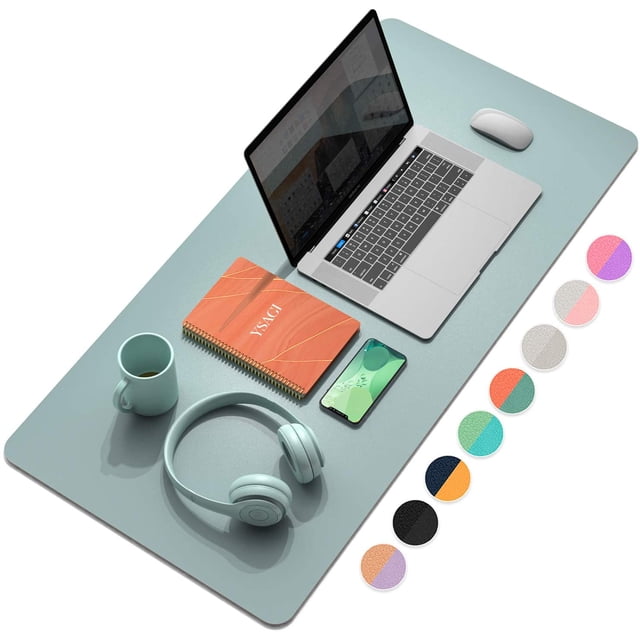 Multifunctional Office Desk Pad, Ultra Thin Waterproof PU Leather Mouse Pad, Dual Use Desk Writing Mat for Office/Home