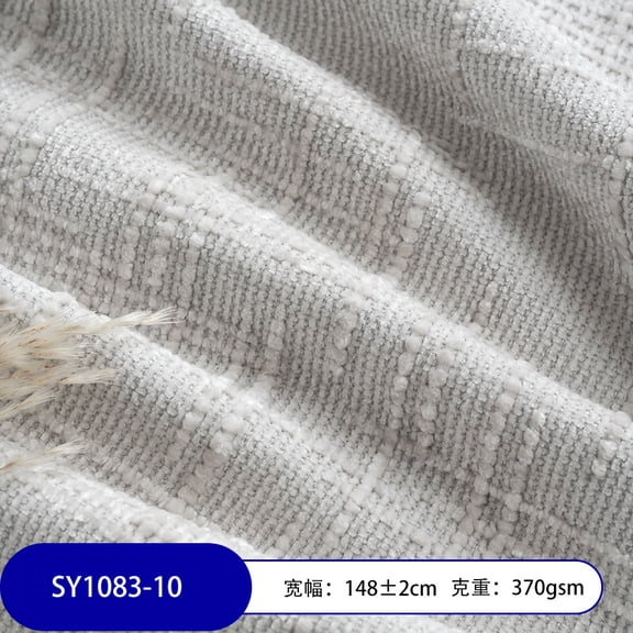 ERDOUY 39x59 Inch Thick Chenille Upholstery Fabric, Stain Resistant Textured Velvet for Furniture, Sofa, Chair & Ottoman Covers,Light Grey