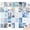 Blue White Collage, variant on 97 Decor Vintage 8x10 Banjo Frog Poster Set, 6 Pieces