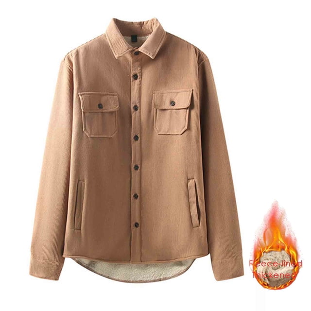 Ceisia Men's Outdoor Sports Jacket Long Sleeve Winter Loose Fit with Button with Gift Pockets
